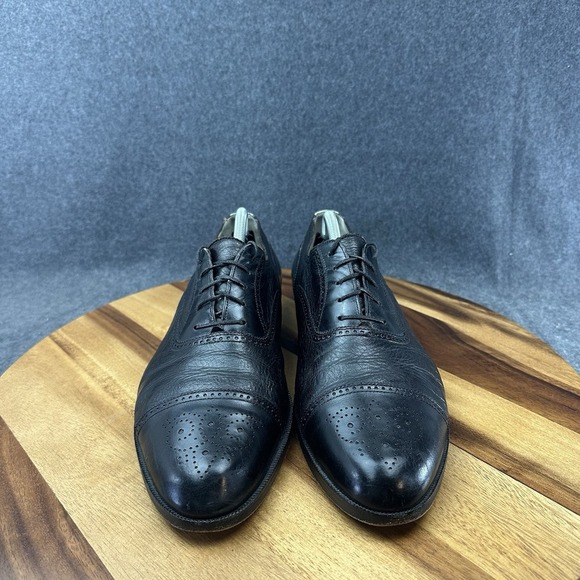 Bruno Magli Shoes Mens 11M Black Leather Charles Brogue Cap Toe Oxfords Italy main image 8